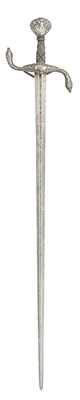 Lot 210 - A NORTH EUROPEAN RAPIER, EARLY 17TH CENTURY, WITH SILVER-ENCRUSTED HILT, 17TH CENTURY AND LATER