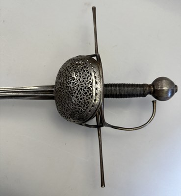 Lot 158 - A FINE CUP-HILT RAPIER, CIRCA 1640, BRESCIAN OR SPANISH