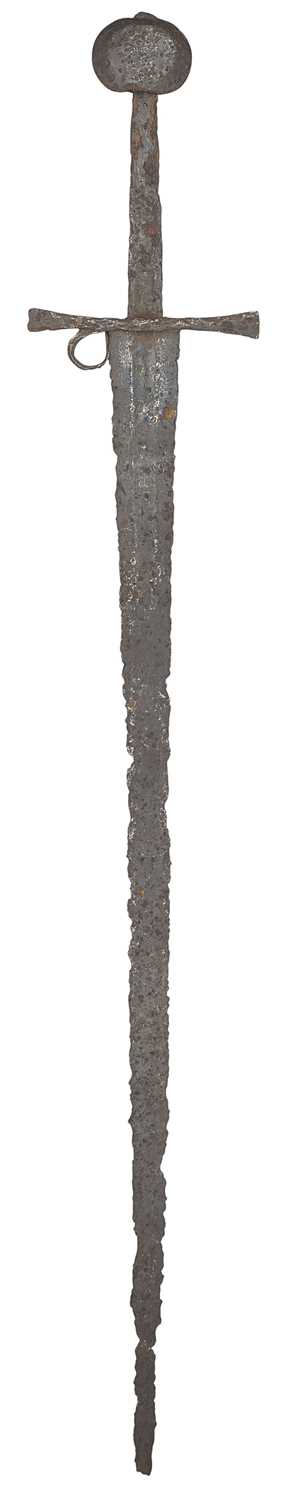 Lot 146 - A MEDIEVAL HAND-AND-A-HALF SWORD, 15TH CENTURY