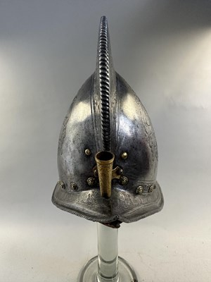 Lot 170 - A COMPOSITE NORTH ITALIAN CAP-A-PIE ARMOUR WITH ETCHED DECORATION, LATE 16TH CENTURY, THE BACKPLATE SIGNED BY THE MASTER ‘P’