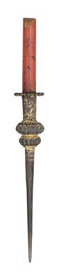 Lot 64 - A SOUTH INDIAN LANCE BUTT (BARSHA BALAM), 17TH CENTURY, POSSIBLY MYSORE, KARNATAKA