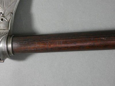 Lot 543 - AN AXE (PHARASA), IN SOUTH INDIAN LATE 17TH CENTURY STYLE, 20TH CENTURY