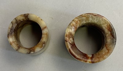 Lot 519 - □ TWO CHINESE JADE ARCHERS RINGS, QING DYNASTY, 19TH CENTURY