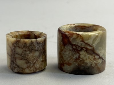 Lot 519 - □ TWO CHINESE JADE ARCHERS RINGS, QING DYNASTY, 19TH CENTURY