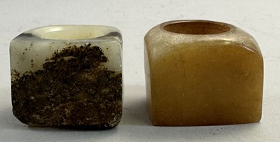 Lot 520 - □ TWO CHINESE JADE ARCHERS RINGS, QING DYNASTY, 19TH CENTURY