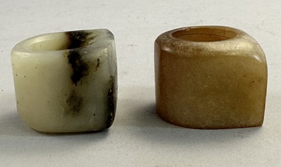 Lot 520 - □ TWO CHINESE JADE ARCHERS RINGS, QING DYNASTY, 19TH CENTURY