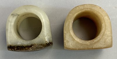 Lot 520 - □ TWO CHINESE JADE ARCHERS RINGS, QING DYNASTY, 19TH CENTURY