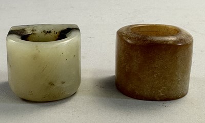 Lot 520 - □ TWO CHINESE JADE ARCHERS RINGS, QING DYNASTY, 19TH CENTURY