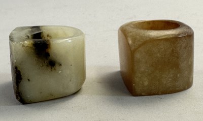 Lot 520 - □ TWO CHINESE JADE ARCHERS RINGS, QING DYNASTY, 19TH CENTURY