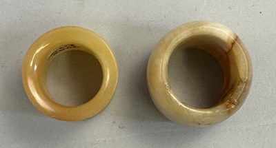 Lot 511 - □ TWO CHINESE JADE ARCHERS RINGS, QING DYNASTY, 19TH CENTURY