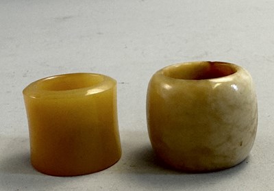 Lot 511 - □ TWO CHINESE JADE ARCHERS RINGS, QING DYNASTY, 19TH CENTURY