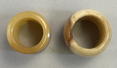Lot 511 - □ TWO CHINESE JADE ARCHERS RINGS, QING DYNASTY, 19TH CENTURY