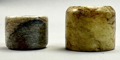 Lot 512 - □ TWO CHINESE JADE ARCHERS RINGS, QING DYNASTY, 19TH CENTURY