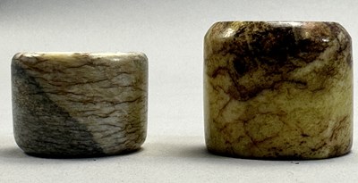 Lot 512 - □ TWO CHINESE JADE ARCHERS RINGS, QING DYNASTY, 19TH CENTURY