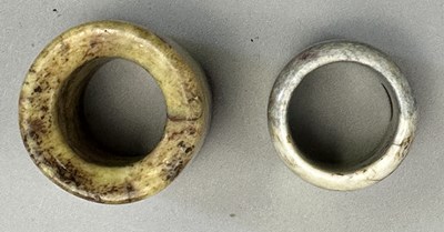 Lot 512 - □ TWO CHINESE JADE ARCHERS RINGS, QING DYNASTY, 19TH CENTURY