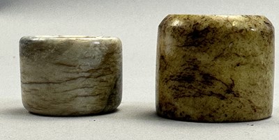 Lot 512 - □ TWO CHINESE JADE ARCHERS RINGS, QING DYNASTY, 19TH CENTURY