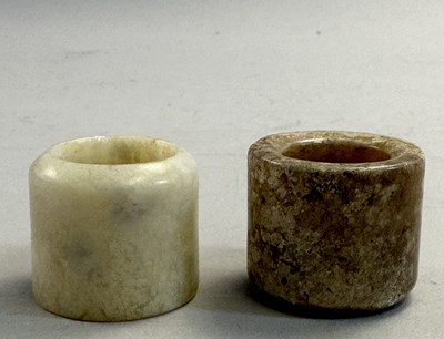 Lot 513 - □ TWO CHINESE JADE ARCHERS RINGS, QING DYNASTY, 19TH CENTURY