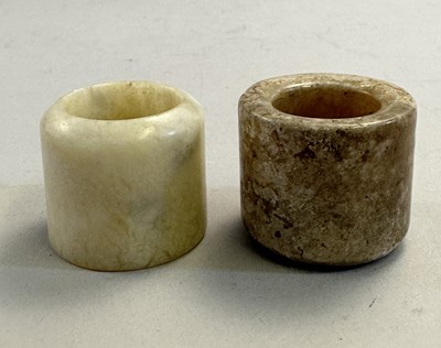 Lot 513 - □ TWO CHINESE JADE ARCHERS RINGS, QING DYNASTY, 19TH CENTURY