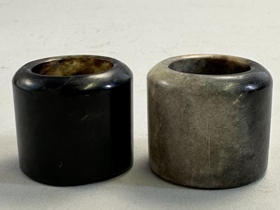 Lot 514 - □ TWO CHINESE JADE ARCHERS RINGS, QING DYNASTY, 19TH CENTURY