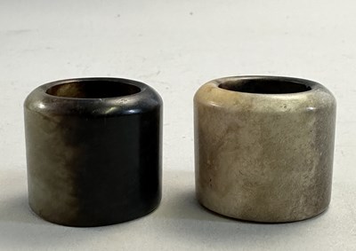 Lot 514 - □ TWO CHINESE JADE ARCHERS RINGS, QING DYNASTY, 19TH CENTURY