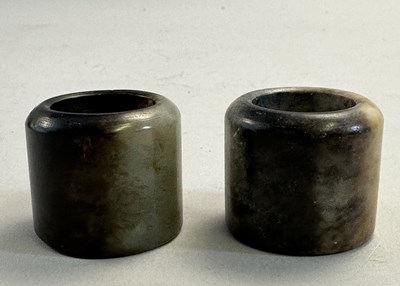 Lot 514 - □ TWO CHINESE JADE ARCHERS RINGS, QING DYNASTY, 19TH CENTURY