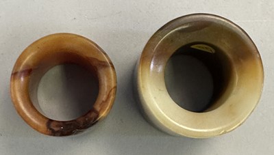 Lot 510 - □ TWO CHINESE JADE ARCHERS RINGS, QING DYNASTY, 19TH CENTURY