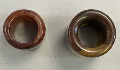 Lot 510 - □ TWO CHINESE JADE ARCHERS RINGS, QING DYNASTY, 19TH CENTURY