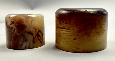 Lot 516 - □ TWO CHINESE JADE ARCHERS RINGS, QING DYNASTY, 19TH CENTURY