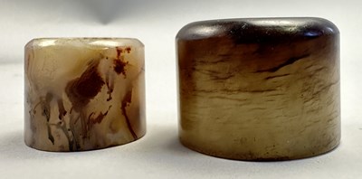 Lot 516 - □ TWO CHINESE JADE ARCHERS RINGS, QING DYNASTY, 19TH CENTURY