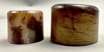 Lot 516 - □ TWO CHINESE JADE ARCHERS RINGS, QING DYNASTY, 19TH CENTURY