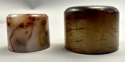 Lot 516 - □ TWO CHINESE JADE ARCHERS RINGS, QING DYNASTY, 19TH CENTURY