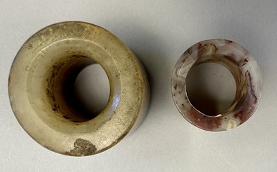 Lot 516 - □ TWO CHINESE JADE ARCHERS RINGS, QING DYNASTY, 19TH CENTURY