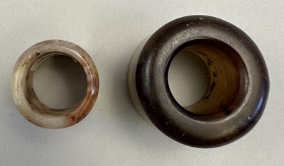 Lot 516 - □ TWO CHINESE JADE ARCHERS RINGS, QING DYNASTY, 19TH CENTURY