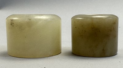 Lot 518 - □ TWO CHINESE JADE ARCHERS RINGS, QING DYNASTY, 19TH CENTURY