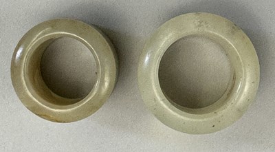 Lot 518 - □ TWO CHINESE JADE ARCHERS RINGS, QING DYNASTY, 19TH CENTURY