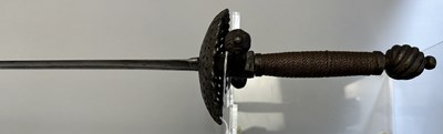 Lot 569 - A COMPOSITE TRANSITIONAL DISH-HILT RAPIER, LATE 17TH CENTURY