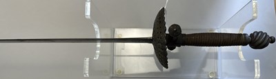 Lot 569 - A COMPOSITE TRANSITIONAL DISH-HILT RAPIER, LATE 17TH CENTURY