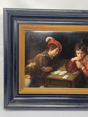 Lot 3 - A BERLIN (KPM) PORCELAIN PLAQUE OF 'DIE FALSCHSPIELER', 1903