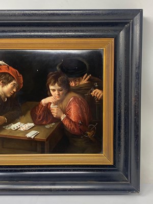 Lot 3 - A BERLIN (KPM) PORCELAIN PLAQUE OF 'DIE FALSCHSPIELER', 1903