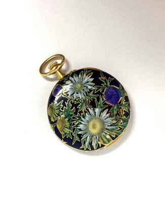 Lot 317 - A SWISS ENAMELLED GOLD LADY'S POCKET WATCH, HENRY CAPT HORLOGER, MAISON GALLOPIN SUCCESSEUR, GENEVA, CIRCA 1900