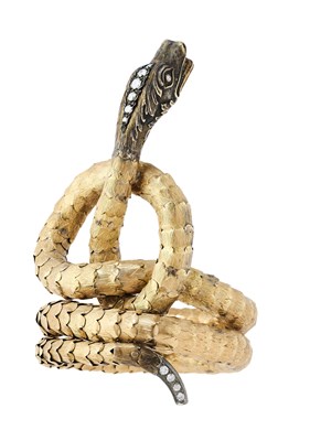 Lot 328 - GOLD AND DIAMOND BANGLE, MID 20TH CENTURY