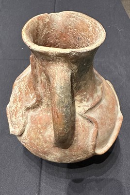 Lot 79 - □ AN ANCIENT PERSIAN TERRACOTTA EWER