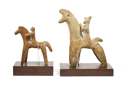 Lot 5 - A BOEOTIAN FIGURE OF A HORSE AND RIDER, GREECE,  CIRCA 6TH CENTURY B.C.