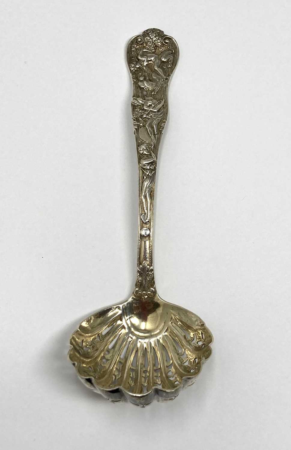 Lot 77 - A VICTORIAN SILVER SIFTER SPOON, HENRY JOHN LIAS & SON, LONDON, 1874