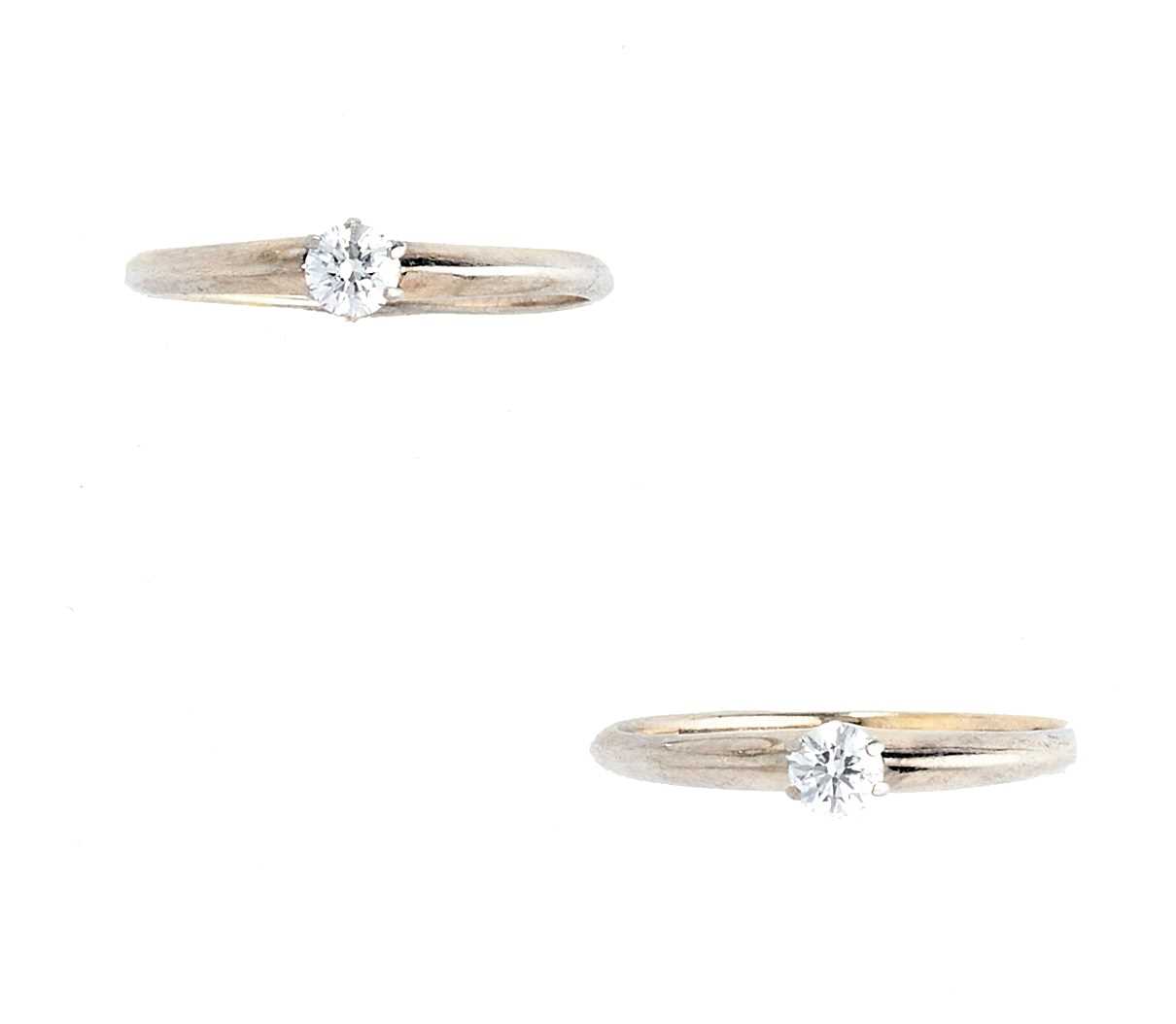 Lot 374 - TIFFANY & CO.: TWO DIAMOND RINGS