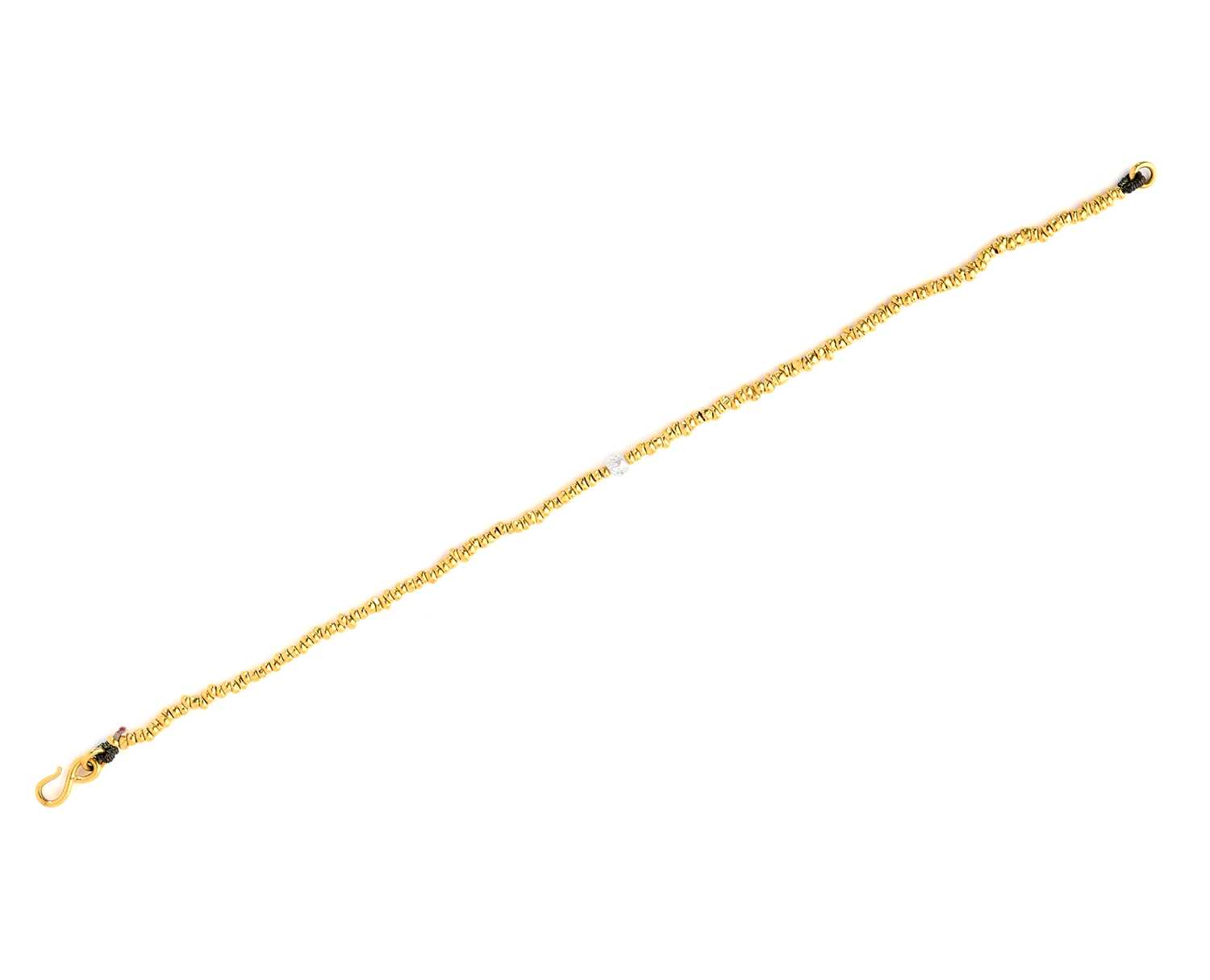 Lot 381 - BEAD AND DIAMOND BRACELET