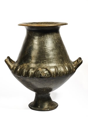 Lot 14 - A VILLANOVAN POTTERY CINERARY URN, ITALY, CIRCA 8TH CENTURY B.C.