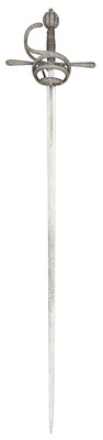 Lot 121 - A NORTH EUROPEAN SILVER-ENCRUSTED RAPIER, PROBABLY 19TH CENTURY BUILT AROUND A 17TH CENTURY POMMEL