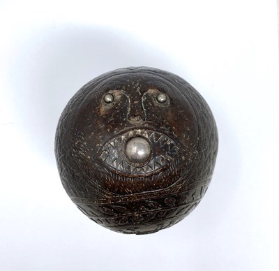 Lot 24 - A GEORGE III SAILOR'S 'BUGBEAR' FLASK, DATED 1806
