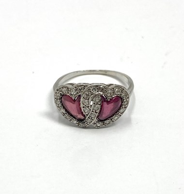 Lot 336 - GARNET AND DIAMOND RING, 1920s